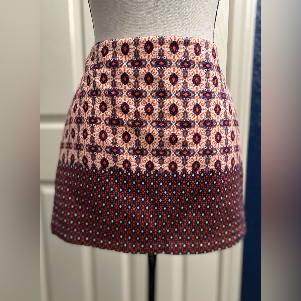 Topshop Floral Mini Skirt - Red and Pink